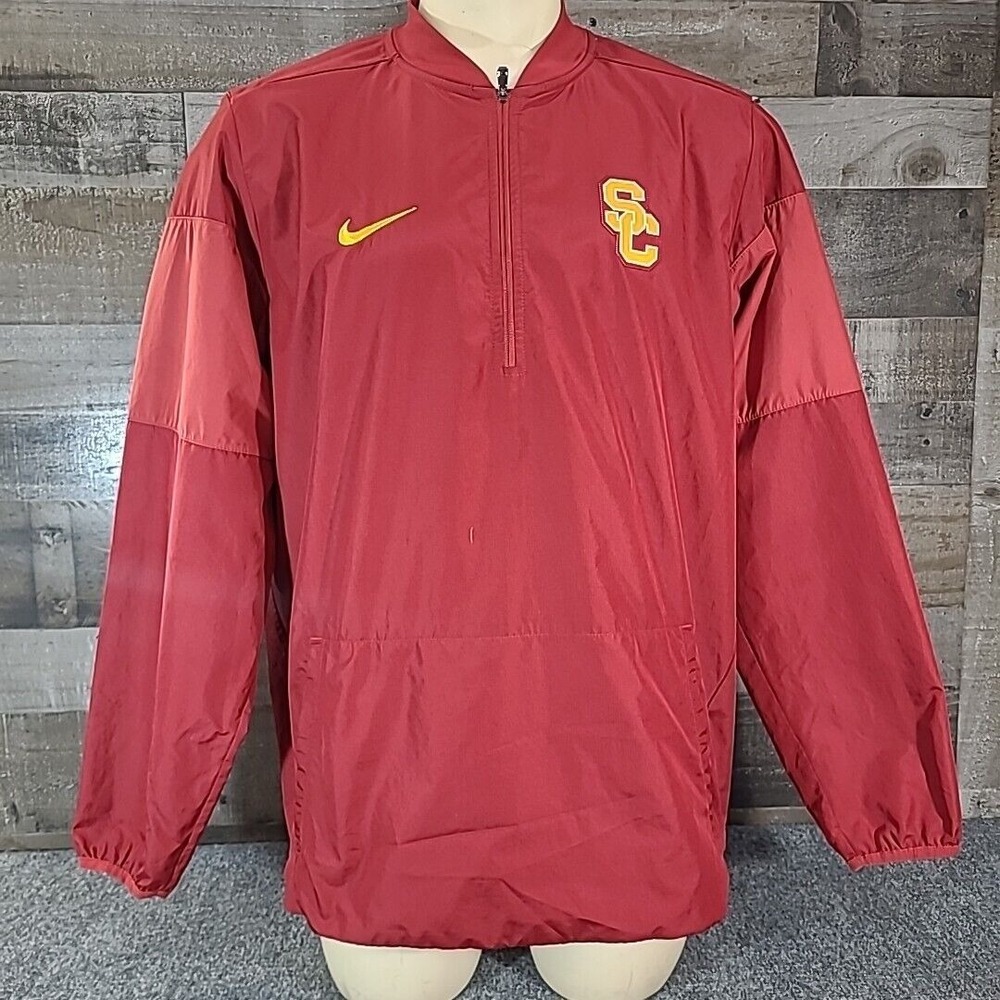 Nike Storm-Fit USC Trojans 1/4 Zip Windbreaker Jacket‎ Men's Large Polyester